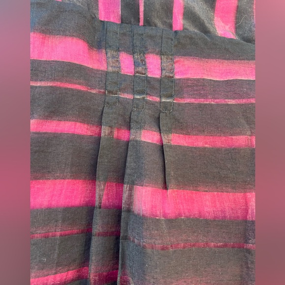 Apostrophe Women's Size 12 Black & Pink A-Line Skirt Semi Sheer Black Overlay - Picture 6 of 13